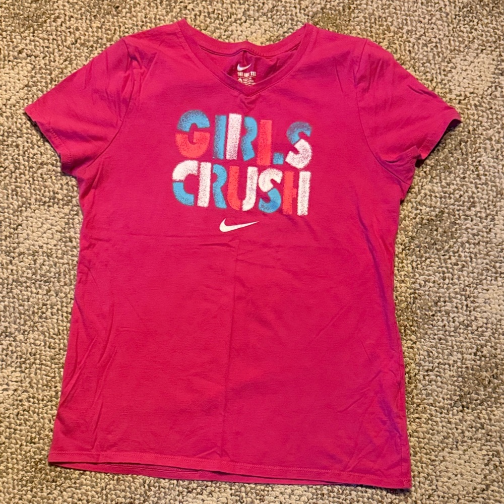 Nike Girls Hot Pink 'Girls Crush' Graphic Tee